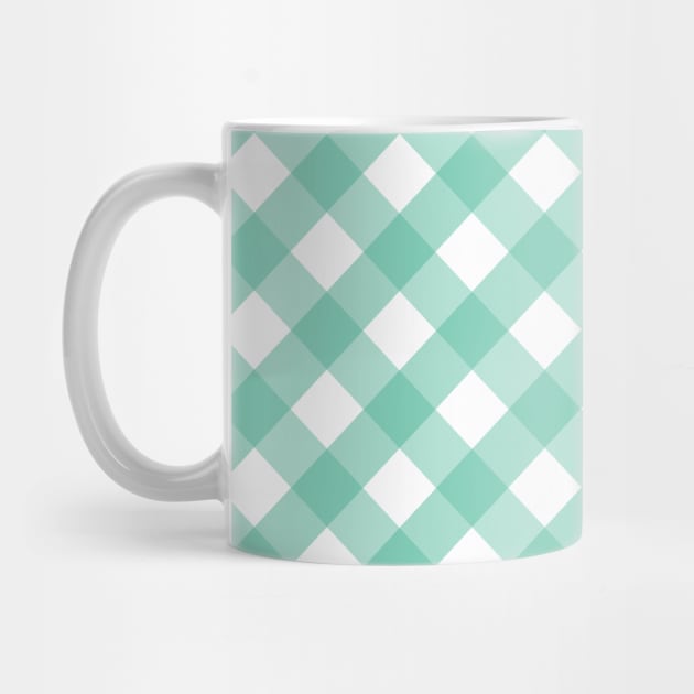 Mint Green and White Check Gingham Plaid by squeakyricardo